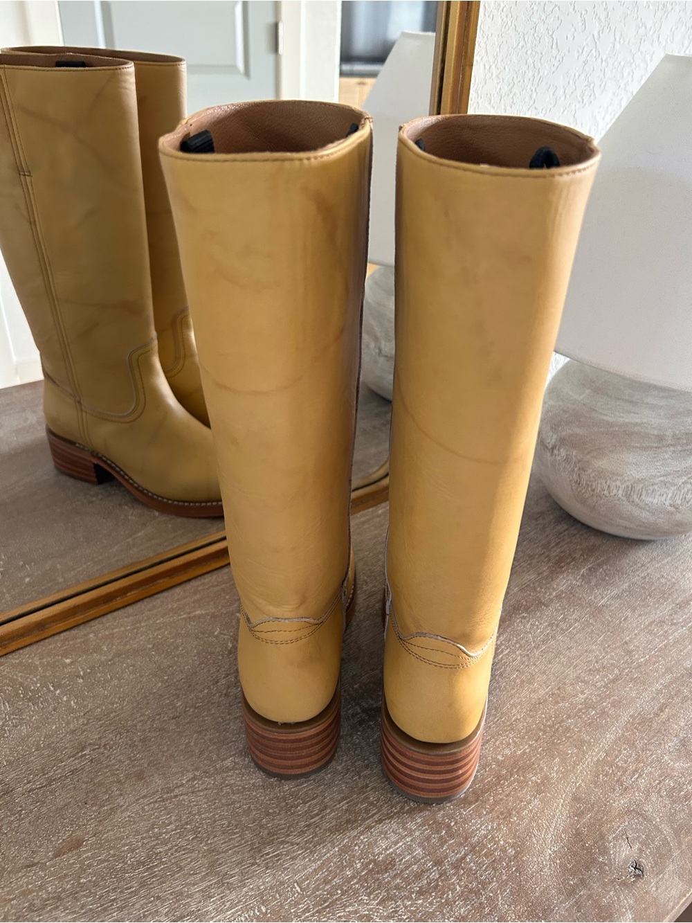 New Frye Campus 14L Boots Banana Yellow - Picture 5 of 9